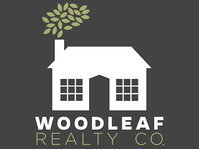 Woodleaf Realty Co. Grey+ Green branding colorado colorado springs home homes house houses logo logo design logo type logos real estate realtor realty sales tree