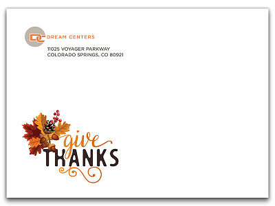 Thanksgiving Card autumn colorado colorado springs dream center dream centers envelope fall grateful gratefulness leaves non profit thanks thanksgiving thanksgiving day