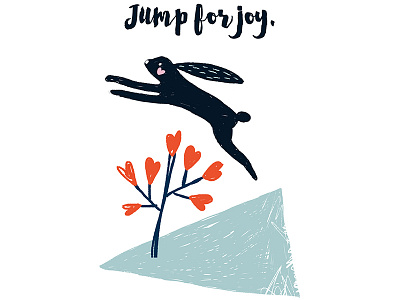 Jump for joy. animal animals black and white design dive graphic design hop jump leap mammal mammals rabbit rabbits typography whimsical