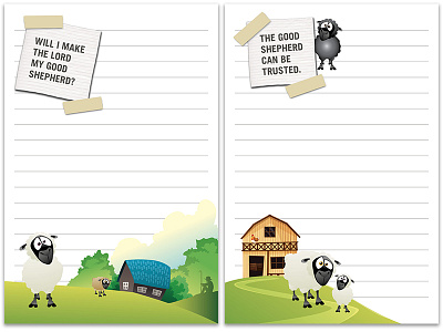 Encouragement Cards animal animals banner banners barn barnyard camp country design farm foster children foster kids illustration kids ministry non profit nonprofit print print design sheep