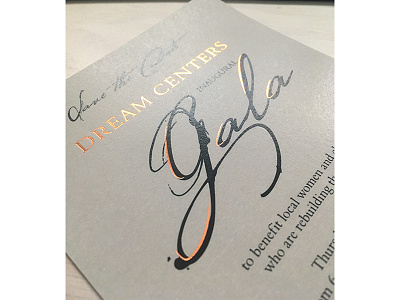 Gala / Copper Foil Accents benefit benefit dinner card design charity colorado colorado springs gala invitation invitation design invite card non profit nonprofit print design save the date save the date