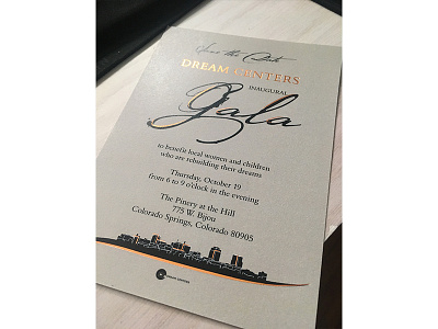 Gala Save-the-Date / Copper Foil Accents benefit benefit dinner card design charity colorado colorado springs gala invitation invitation design invite card non profit nonprofit print design save the date save the date