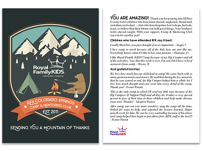 2019 Royal Family KIDS Thank You Card camping children colorado colorado springs donor care foster care foster youth greeting card kids mountains non profit nonprofit orphans rfk rfkc royal family royal family kids thank you card