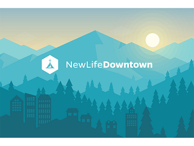 Info Card / New Life Downtown colorado colorado springs info card information design mountain mountains pikespeak post card postcard postcard design rocky mountains