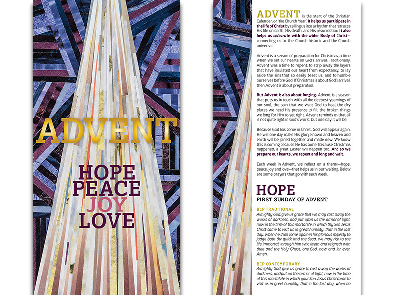 Advent Booklet / New Life Downtown book design booklet non-profit nonprofit colorado springs colorado holiday hope joy love peace art artwork church design church christmas advent