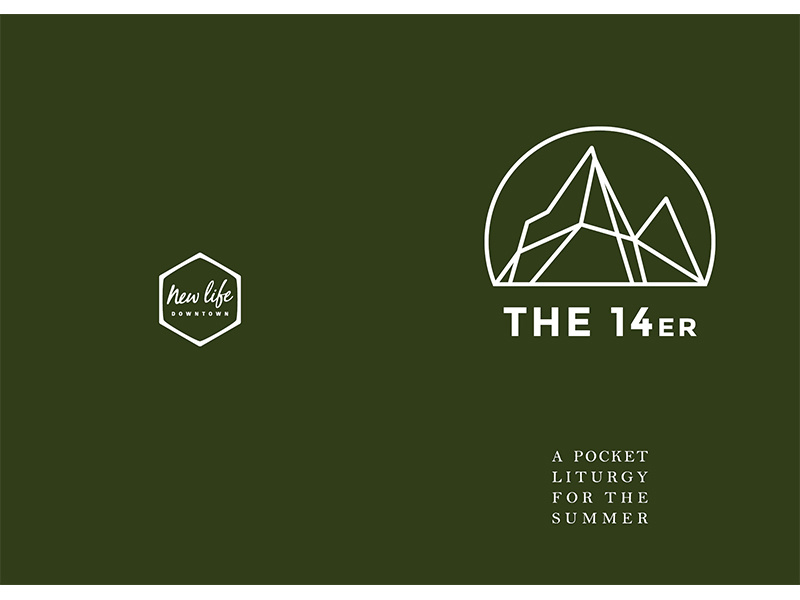 Pocket Guide / New Life Downtown 14er fourteener adventure liturgy outdoorsy outdoors rugged mountains pocket guide book design booklet non-profit nonprofit colorado springs colorado church design church