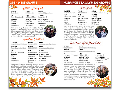 Fall 2019 Meal Groups Booklet autumn book booklet branding church church branding church design fall non profit nonprofit