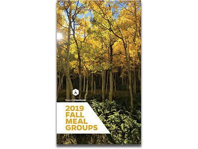 Fall 2019 Meal Groups Booklet autumn book book design booklet branding church branding church design fall mountain mountains