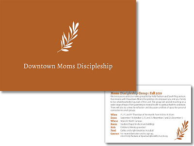 New Life Downtown Moms Discipleship branch branding card church church branding church design fall invitation leaves moms mothers orange postcard pumpkin