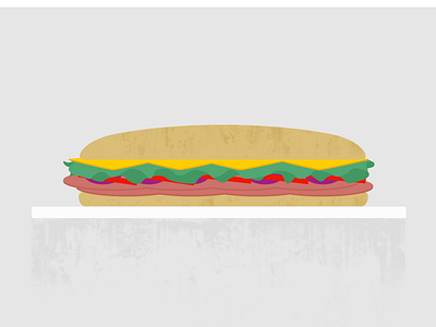 Sub textured illustration sandwich sub texture