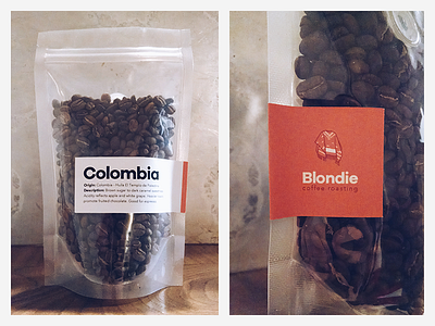 Blondie Coffee Roasting - packaging