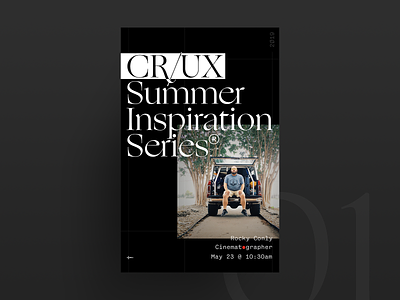 Crux Summer Inspo Series 01 cinematography dark inspiration office event poster promo typography