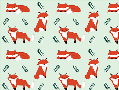 Fox Pattern adobe illustrator design foxes fun illustration nature nature print pattern repeat pattern seamless pattern vector illustration whimsical