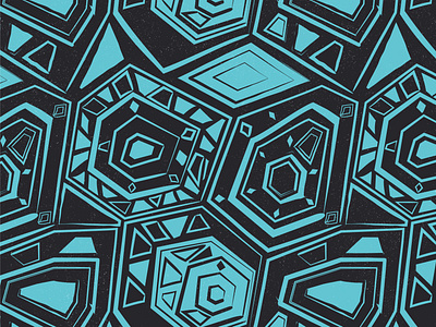 Vintage Geometric Retro Teal Pattern