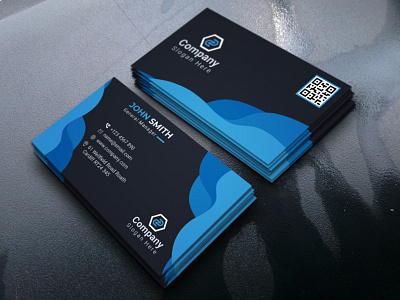 CORPORATE BUSINESS CARD DESIGN. business clean colorful corporate creative dark design elegant excellent glossy grey hexagon latest logo media modern new