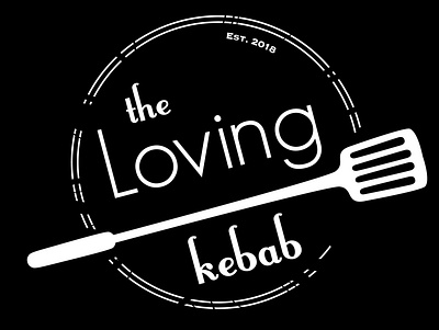 The Loving Kebab black and white catering food logo vegan