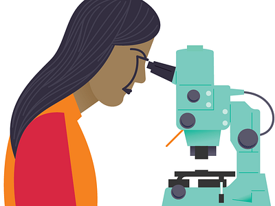 Microscopy illustration illustrator minimalist science vector