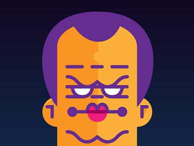 Scowler face illustration minimalist vector