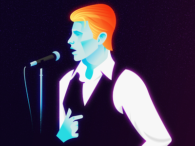 The Thin White Duke adobe bowie david bowie design glow illustration illustrator minimalist music portrait rock and roll vector