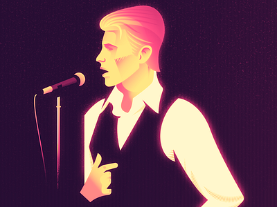 The Thin White Duke, v2 adobe bowie david bowie design glow illustration illustrator minimalist music portrait rock and roll vector