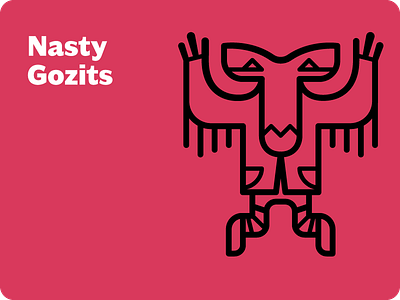 Nasty Gozits character creature critter design icon line art minimal symmetrical