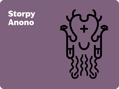 Storpy Anono character creature critter design icon line art minimal symmetrical