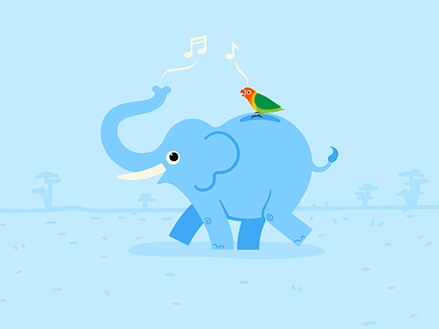 Elephant Day! animal bird cartoon cute elephant toon