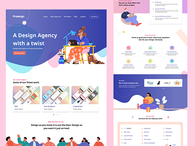 Design Agency Landing Page agency branding design graphic design illustration landing page ui website
