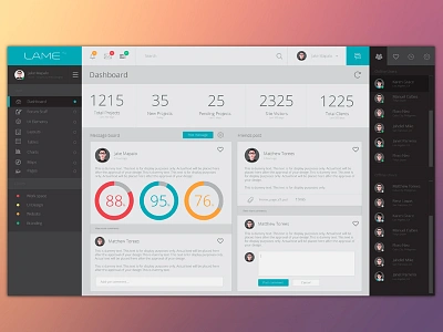 Lame Ui dashboard flat line shape ui vector