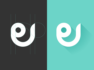 Portfol-U Logo art branding business icon illustrator lettering lines logo shapes technology typography