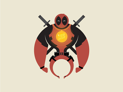 Deadpool art comic deadpool design flat illustration marvel movie vector