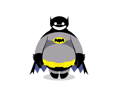 Batmax adam west batman baymax comics dc illustration vector