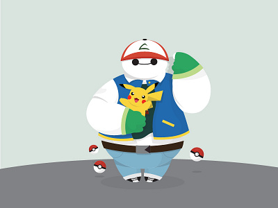 Pokemax (Ash Ketchum) baymax character illustration pokemon pokemon go vector