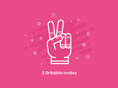 Dribbble Invites clear draft flat game giveaway invite pink pixel two vector