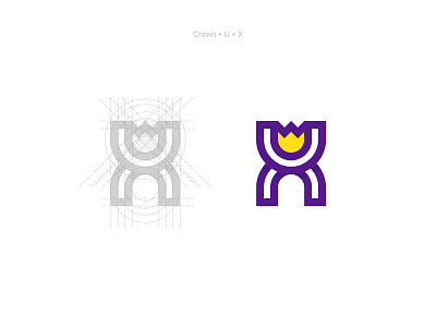 Crownux Logo brand branding crown icon identity lines logo ux vector