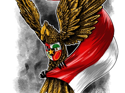 Digital Garuda Character Illustration
