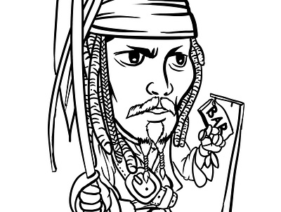 Captain Jack Sparrow Digital Art Caricature art caricature character design clip studio paint design digital digital art fine art graphic design illustration logo ui