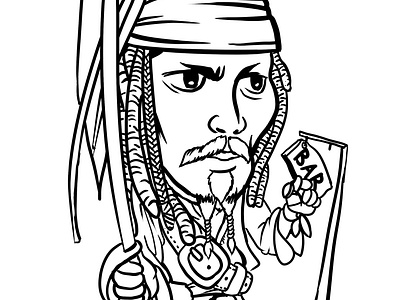 Captain Jack Sparrow Digital Art Caricature