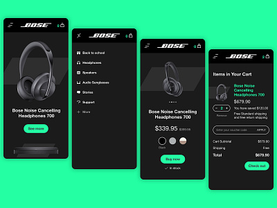 Bose App Mobile UI UX