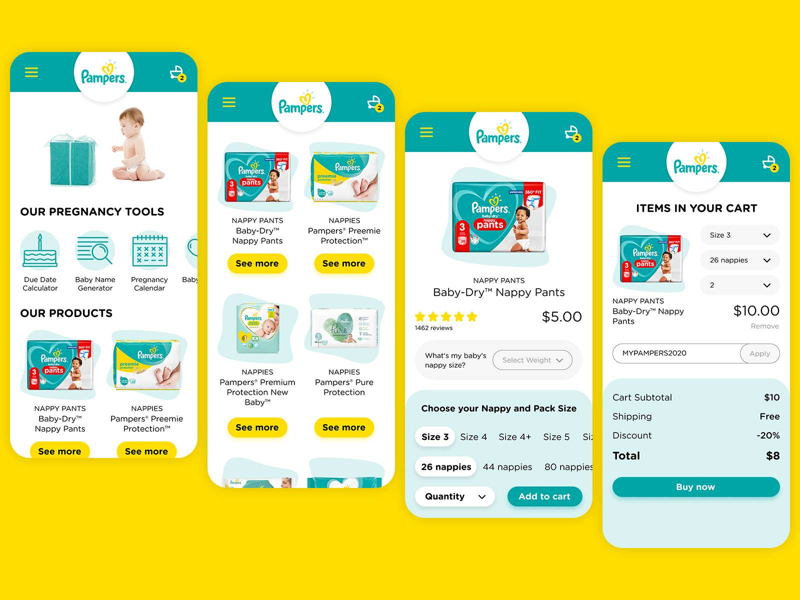 pampers website