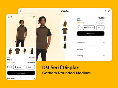 E-commerce clothes product page UI UX Design Mobile Desktop