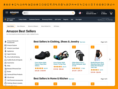 Amazon Best Sellers Clean UI Design amazon best design desktop ecommerce figma flat graphic design icons pictos products sell sellers ui ux
