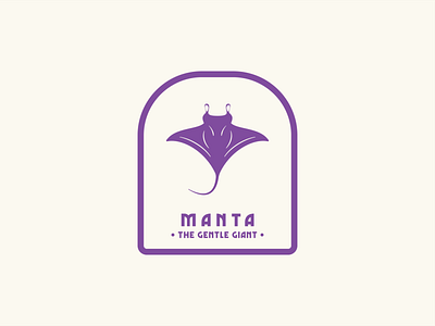 Manta - The Gentle Giant badge design design flat graphic design illustration logo sticker design