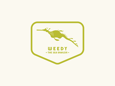 Weedy - The Sea Dragon badge design design flat graphic design illustration sticker design