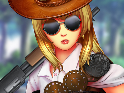 lana6 anime character design cowboy game design girl hot girl model