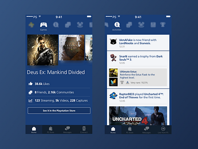 Playstation® App Redesign: update #1 ios playstation redesign ui