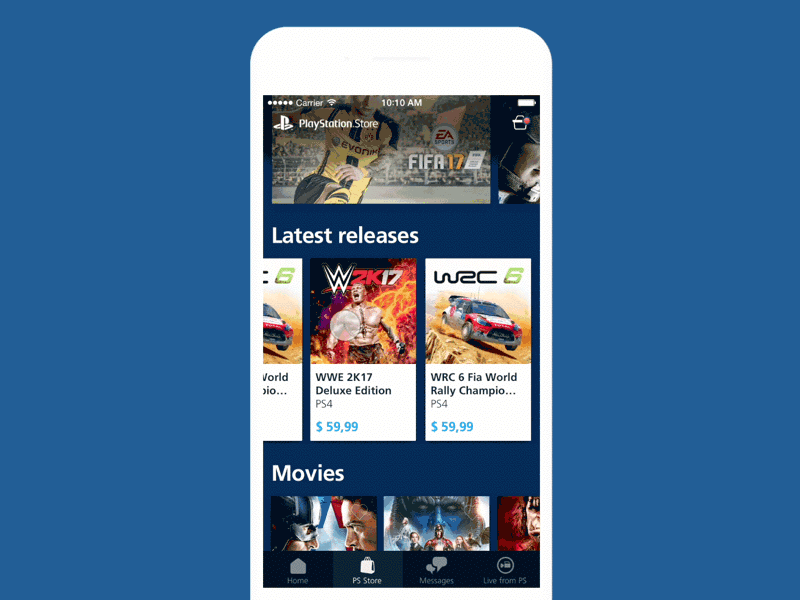 Playstation® App Redesign: Store