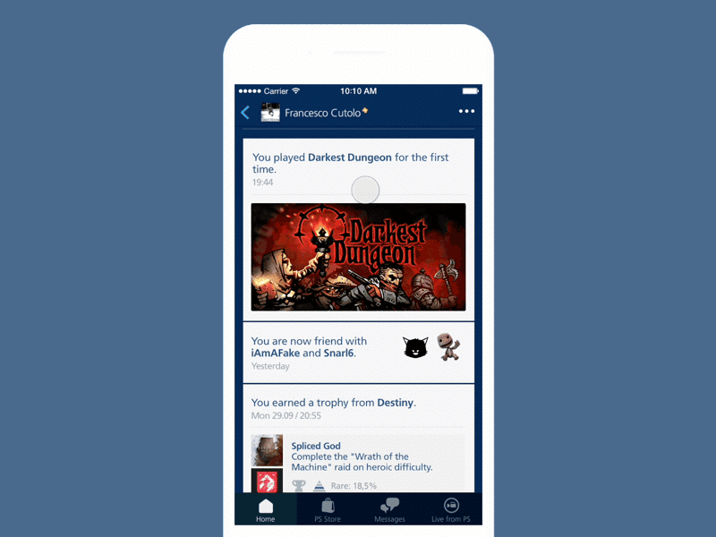 Playstation® App Redesign: trophies app companion mobile playstation