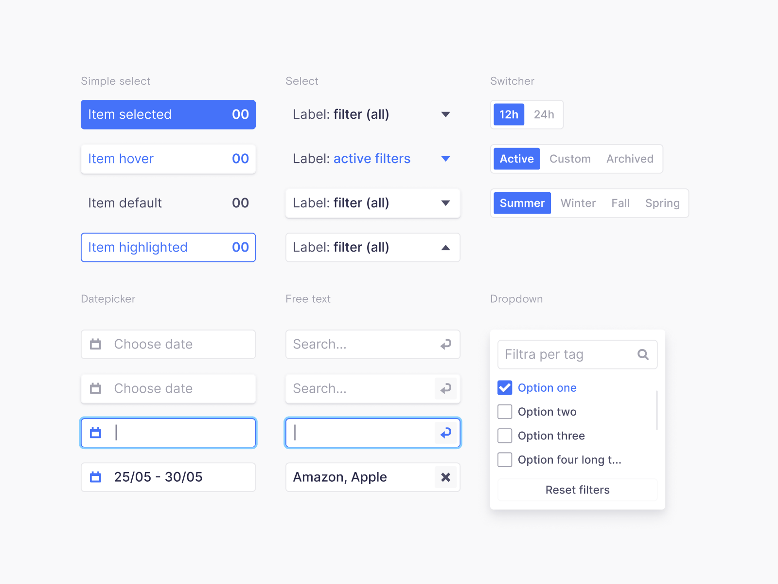 Input elements by Francesco Cutolo on Dribbble