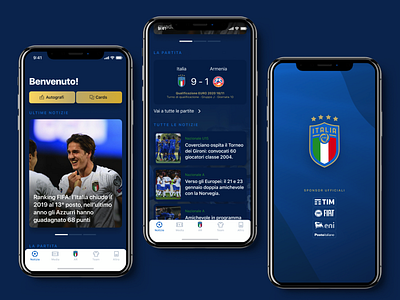 Azzurri Mobile App #1 app football ios ios13 italiana mobile nazionale neumorphic soccer